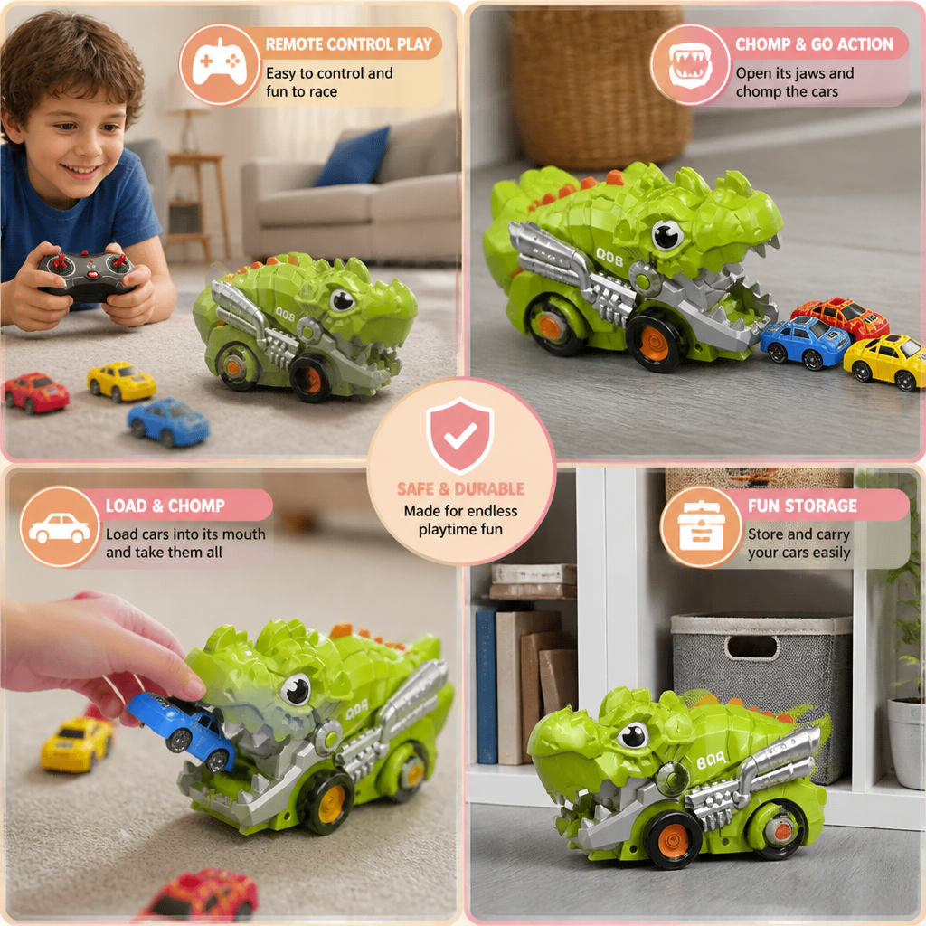 Remote Control Dino Car Chomper Truck