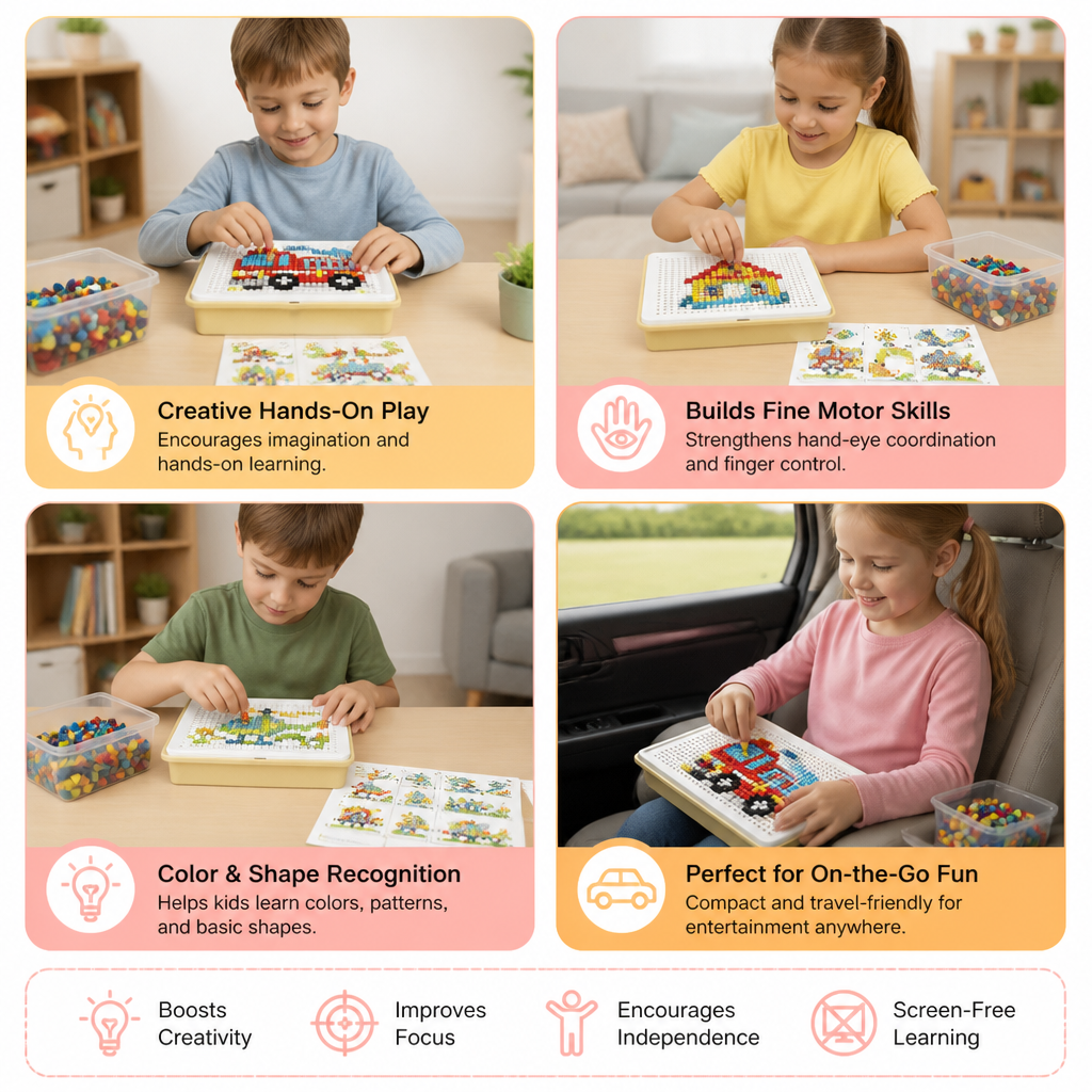 Montessori Learning Peg Mosaic Board