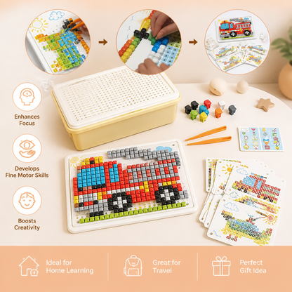 Montessori Learning Peg Mosaic Board