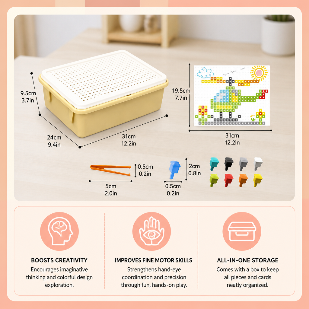 Montessori Learning Peg Mosaic Board