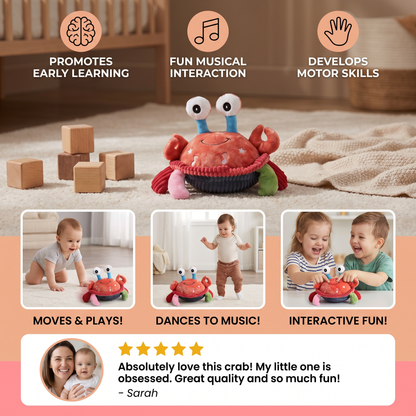 Interactive Musical Crab with Voice Function – Moving Educational Toy for Babies
