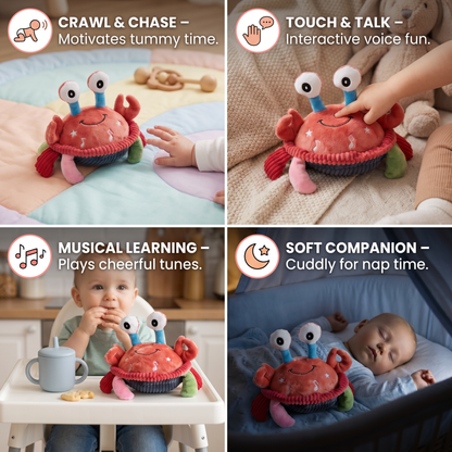 Interactive Musical Crab with Voice Function – Moving Educational Toy for Babies