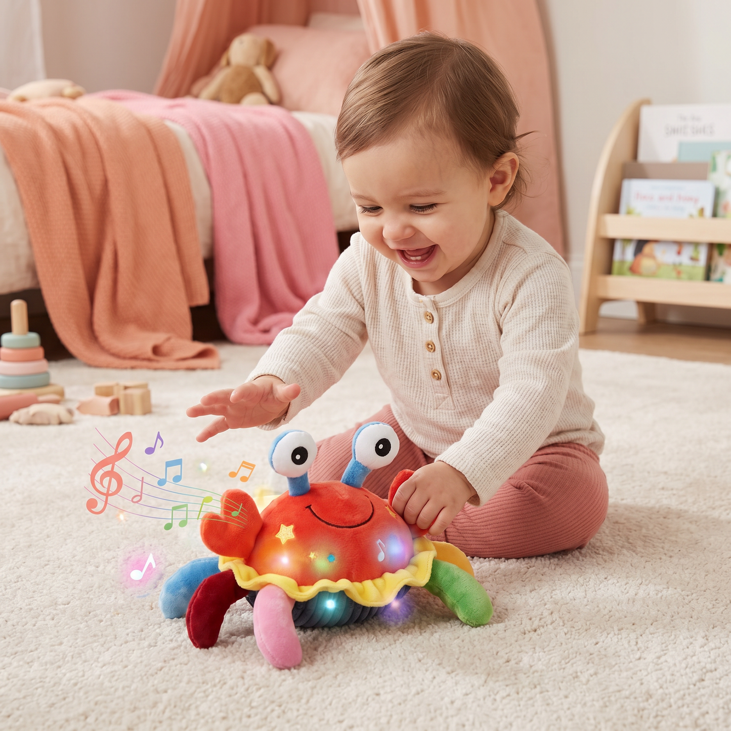 Interactive Musical Crab with Voice Function – Moving Educational Toy for Babies