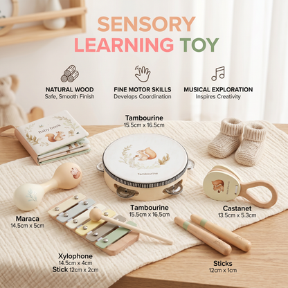 Montessori Wooden Musical Instruments Set for Babies – Sensory Learning Toy