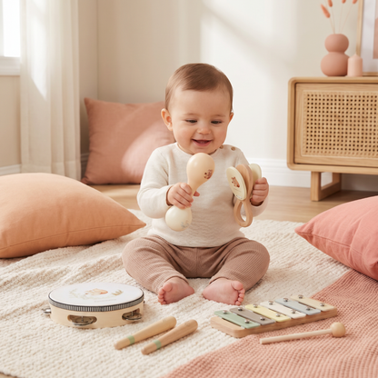 Montessori Wooden Musical Instruments Set for Babies – Sensory Learning Toy