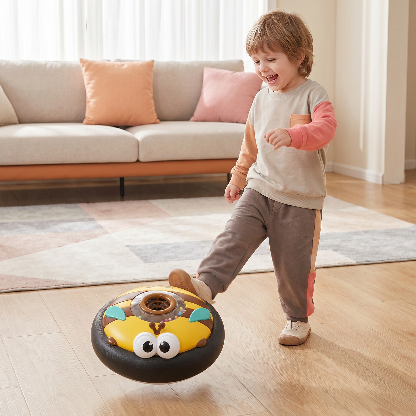 Cute Floating Air Soccer Ball with Soft Foam Bumper