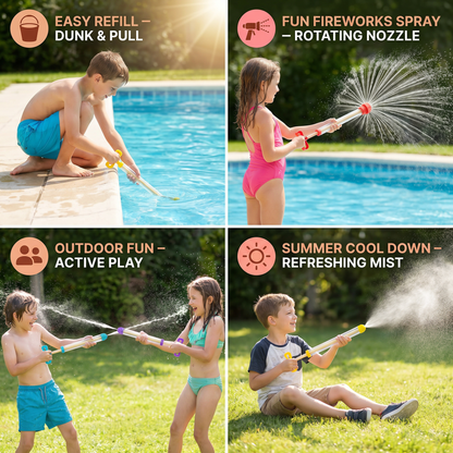 Kids Water Spray Blaster – Handheld Pull Spray Toy for Outdoor Fun