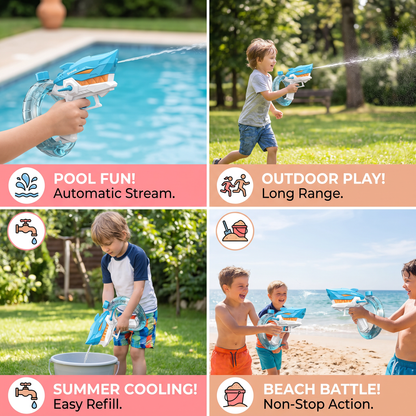 Electric Shark Water Gun for Kids – Fully Automatic Water Blaster for Hot Summer Fun