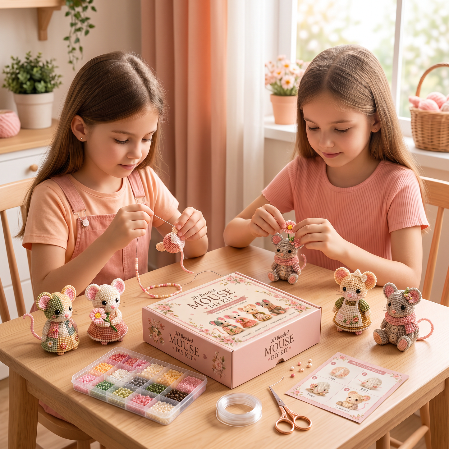 3D Beaded Animal Craft Kit – DIY Mini Bead Art Set for Beginners