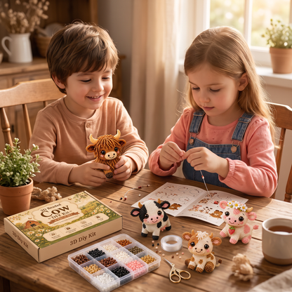 3D Beaded Animal Craft Kit – DIY Mini Bead Art Set for Beginners