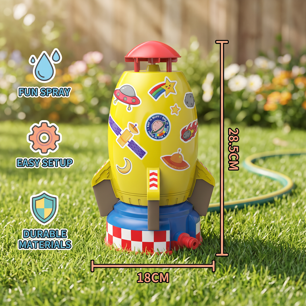 Flying Rocket Water Sprinkler Outdoor Toy for Kids
