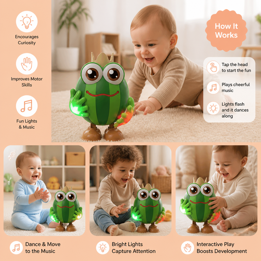 Dancing Watermelon Head-Up Tummy Time Toy with Lights & Music
