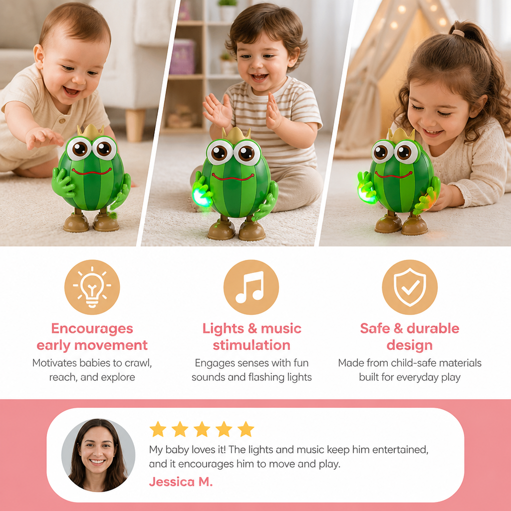 Dancing Watermelon Head-Up Tummy Time Toy with Lights & Music