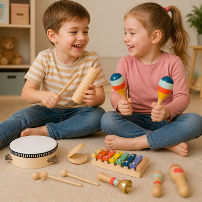 Wooden Musical Instrument Set – Montessori Percussion & Rhythm Learning Toys for Kids