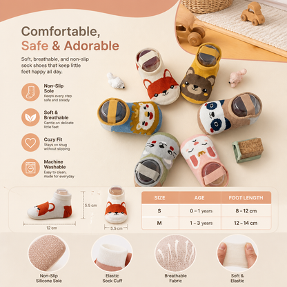 Non-Slip Cartoon Sock Shoes for Babies & Toddlers