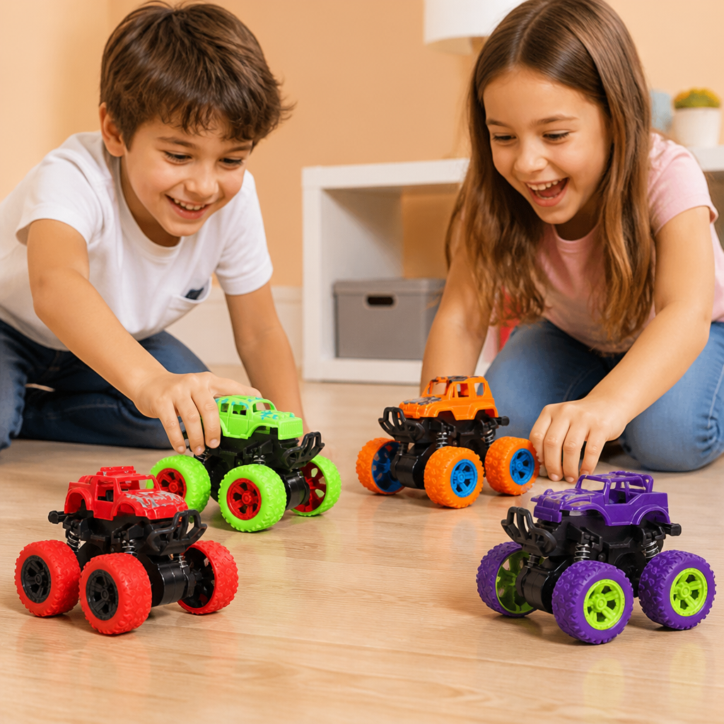 Friction-Powered Monster Truck Stunt Car for Kids