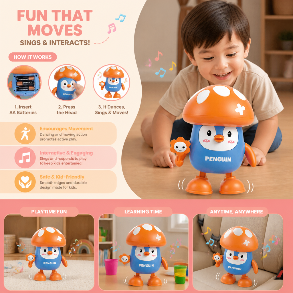 Interactive Talking & Dancing Penguin Toy with Music
