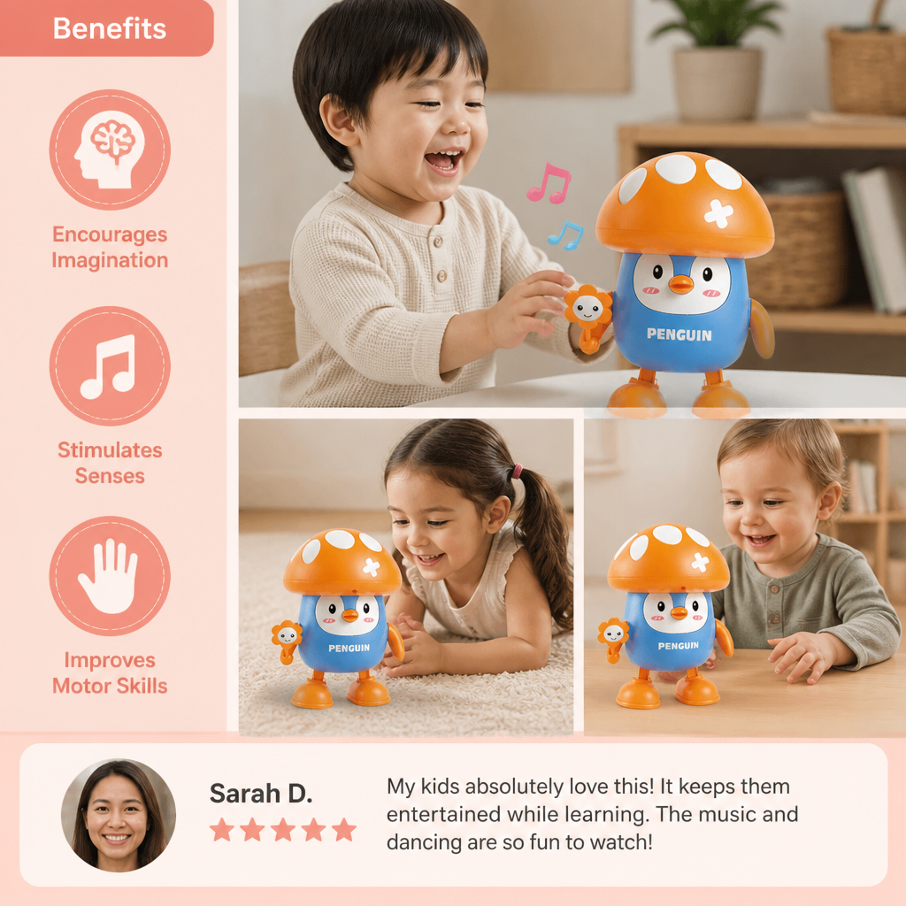 Interactive Talking & Dancing Penguin Toy with Music