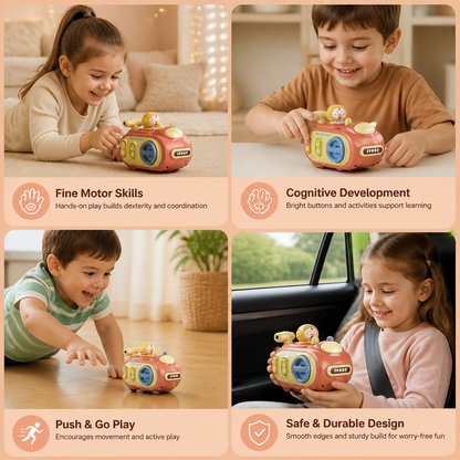 5-in-1 Press & Go Busy Car Toy for Fine Motor Skills Development