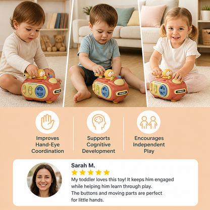 5-in-1 Press & Go Busy Car Toy for Fine Motor Skills Development