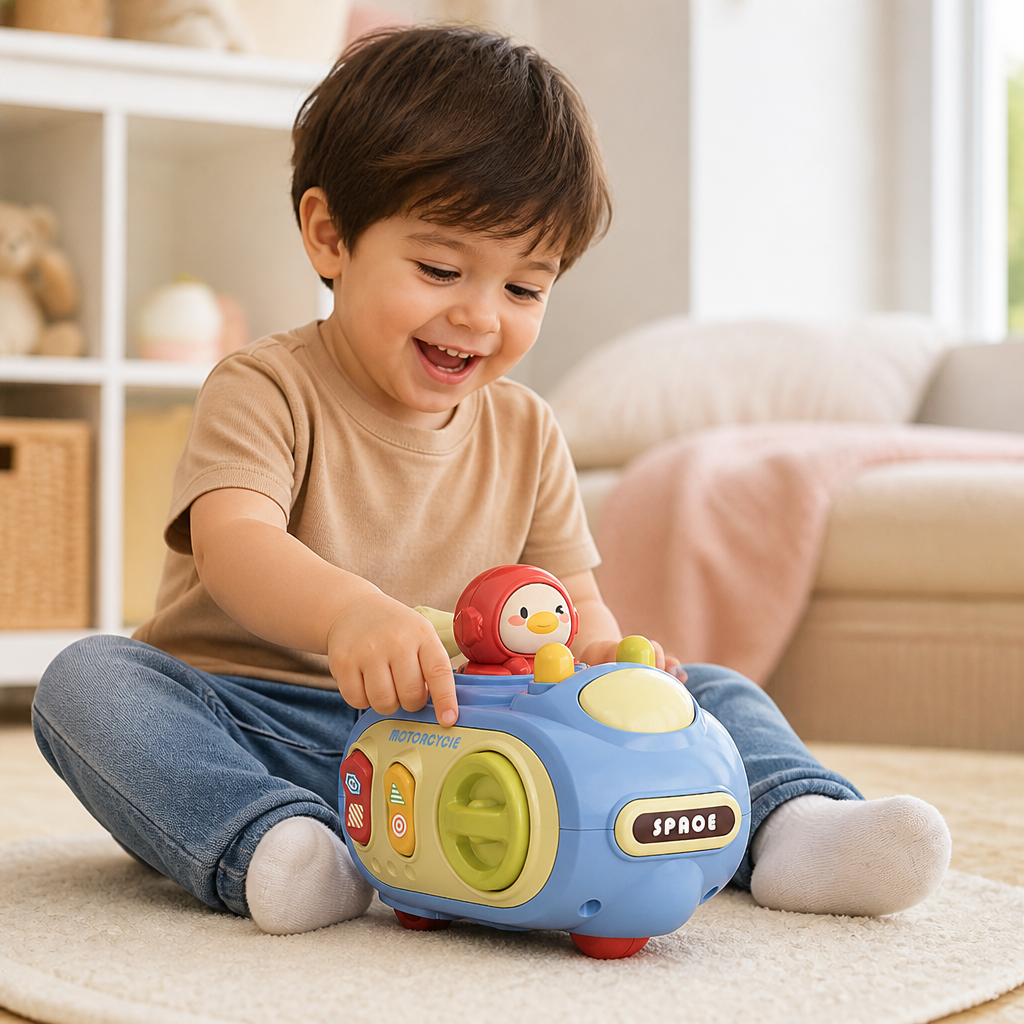 5-in-1 Press & Go Busy Car Toy for Fine Motor Skills Development