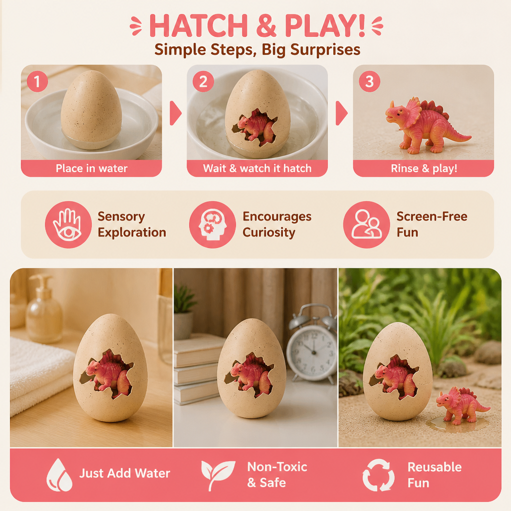 Educational Grow-in-Water Dinosaur Hatching Egg Toy for Kids