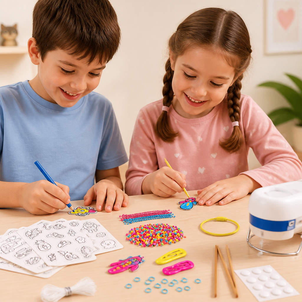 DIY Shrink Art Keychain & Charm Making Kit for Kids