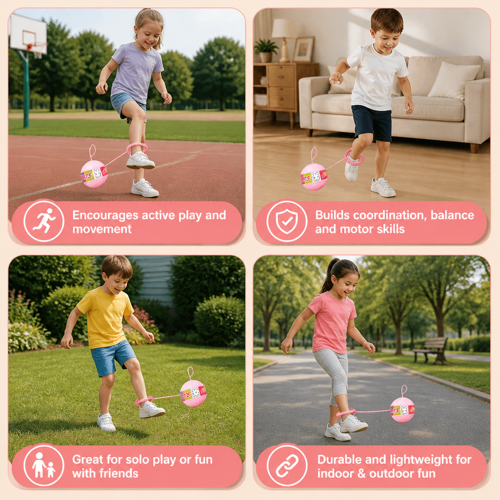 Interactive Skip Ball Ankle Swing Toy for Kids