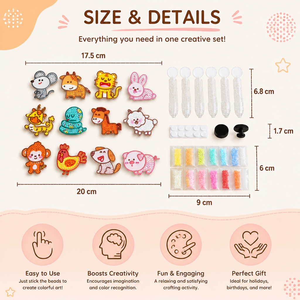 DIY Dot Bead Sticker Art Kit for Kids