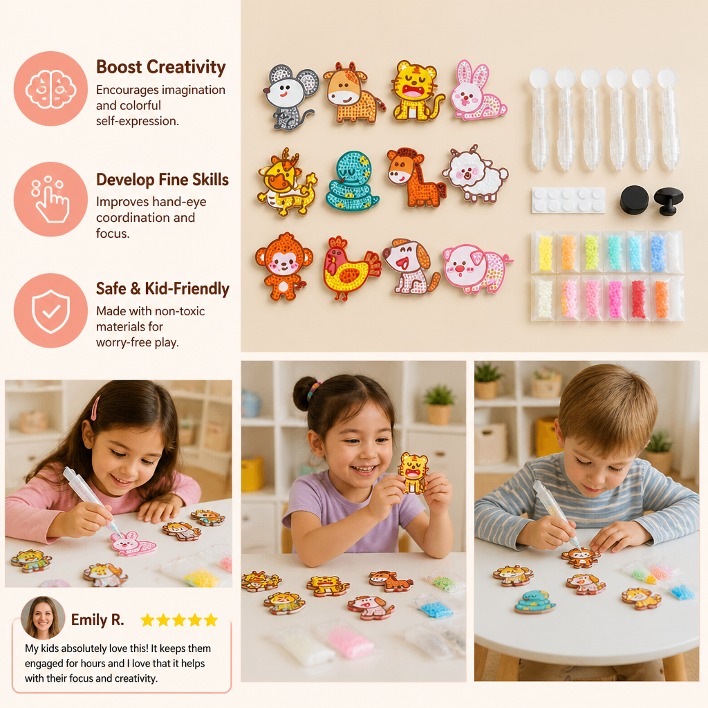 DIY Dot Bead Sticker Art Kit for Kids