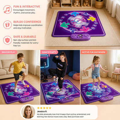 Interactive Musical Dance Mat with LED Lights for Kids