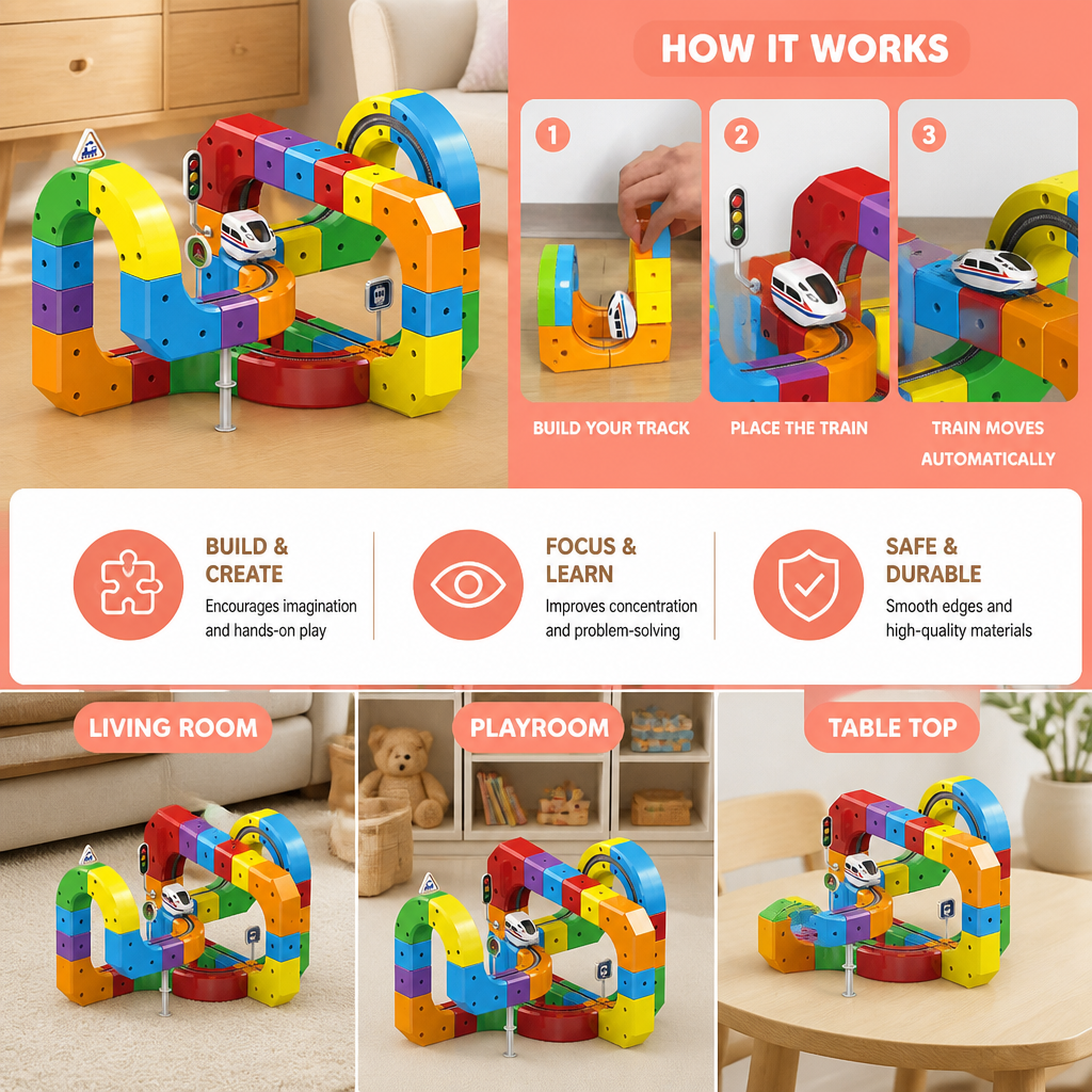 Magic rail cube track kids toy