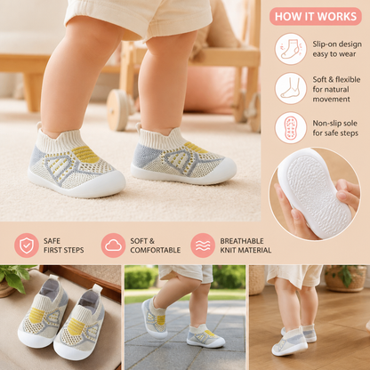 Soft Knit Anti-Slip Baby Sock Shoes for First Steps