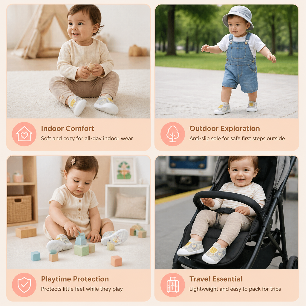 Soft Knit Anti-Slip Baby Sock Shoes for First Steps