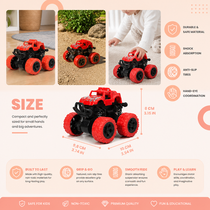 Friction-Powered Monster Truck Stunt Car for Kids