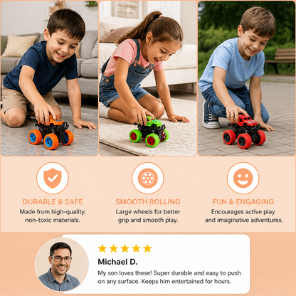 Friction-Powered Monster Truck Stunt Car for Kids