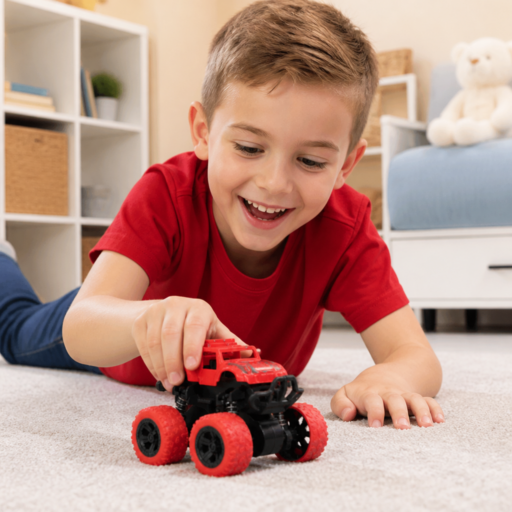 Friction-Powered Monster Truck Stunt Car for Kids