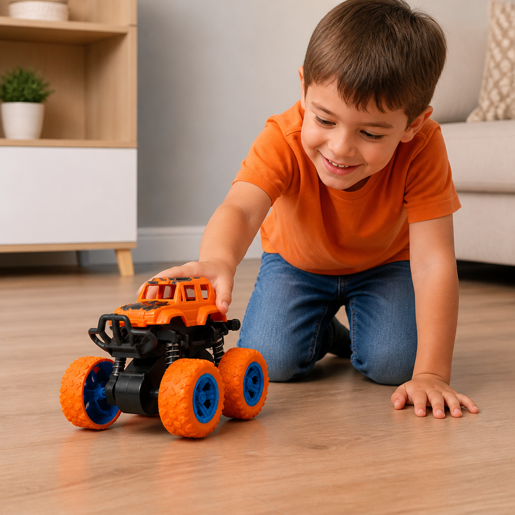 Friction-Powered Monster Truck Stunt Car for Kids
