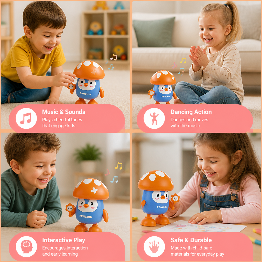 Interactive Talking & Dancing Penguin Toy with Music