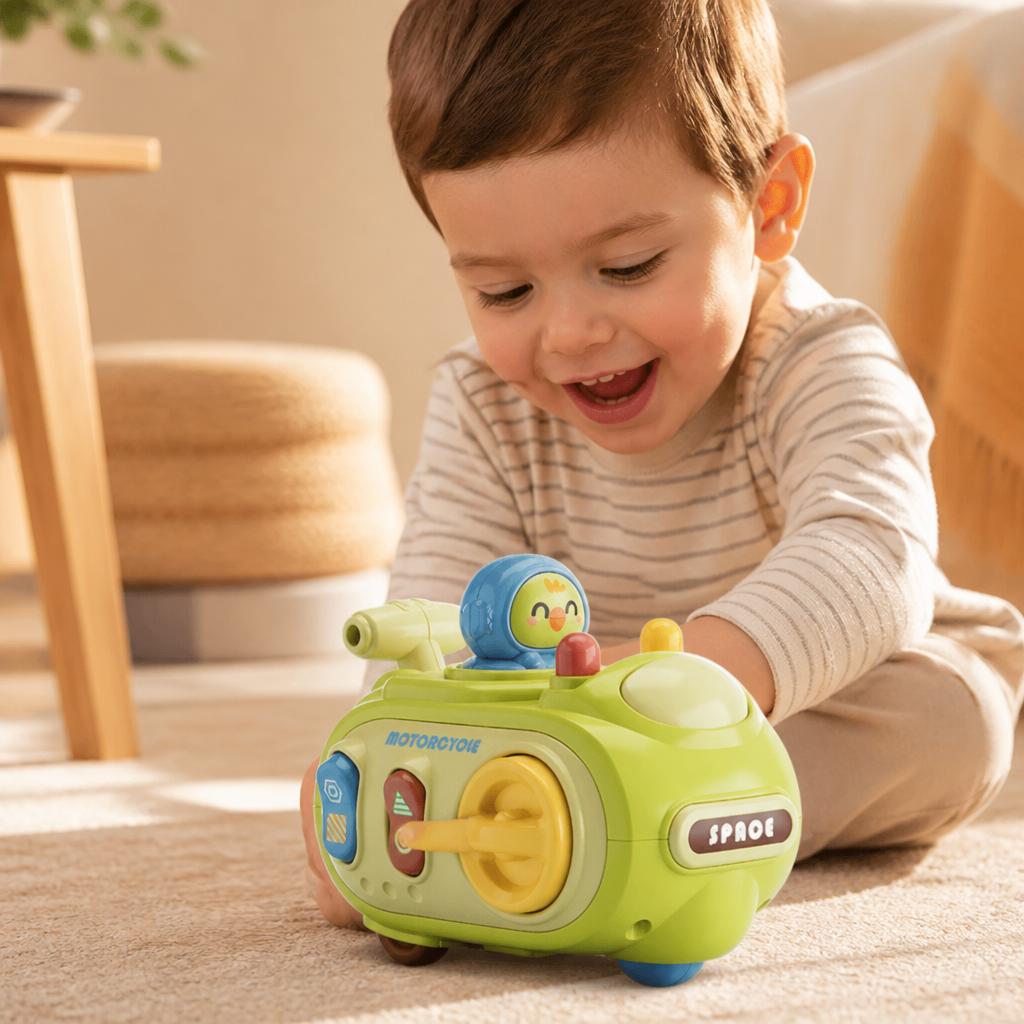 5-in-1 Press & Go Busy Car Toy for Fine Motor Skills Development