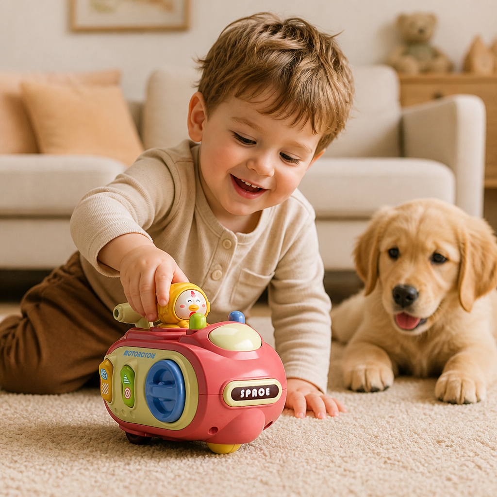 5-in-1 Press & Go Busy Car Toy for Fine Motor Skills Development