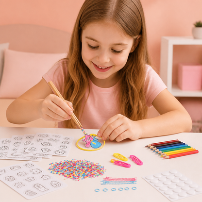DIY Shrink Art Keychain & Charm Making Kit for Kids
