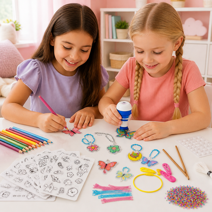 DIY Shrink Art Keychain & Charm Making Kit for Kids
