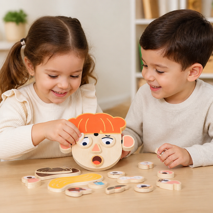Wooden Facial Expressions & Emotions Learning Toy for Kids