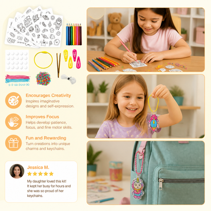 DIY Shrink Art Keychain & Charm Making Kit for Kids