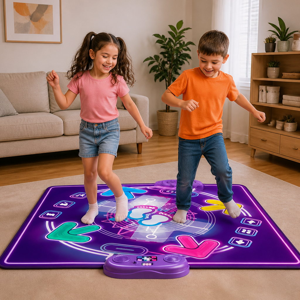 Interactive Musical Dance Mat with LED Lights for Kids