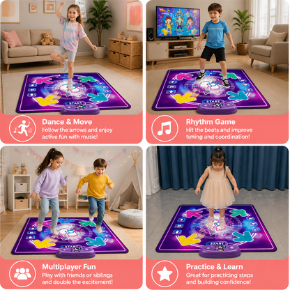 Interactive Musical Dance Mat with LED Lights for Kids