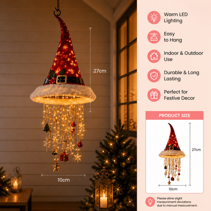 Christmas Santa Hat Lights with LED String Decorations