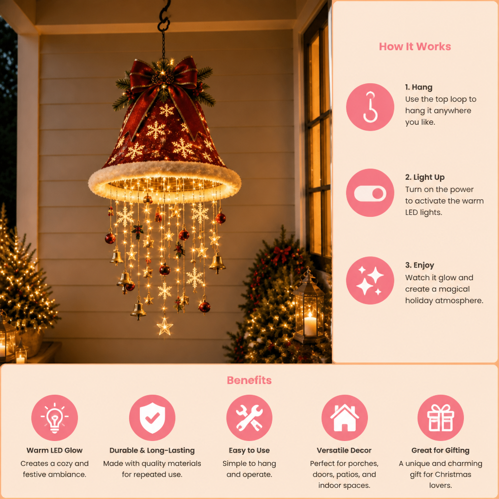 Christmas Santa Hat Lights with LED String Decorations