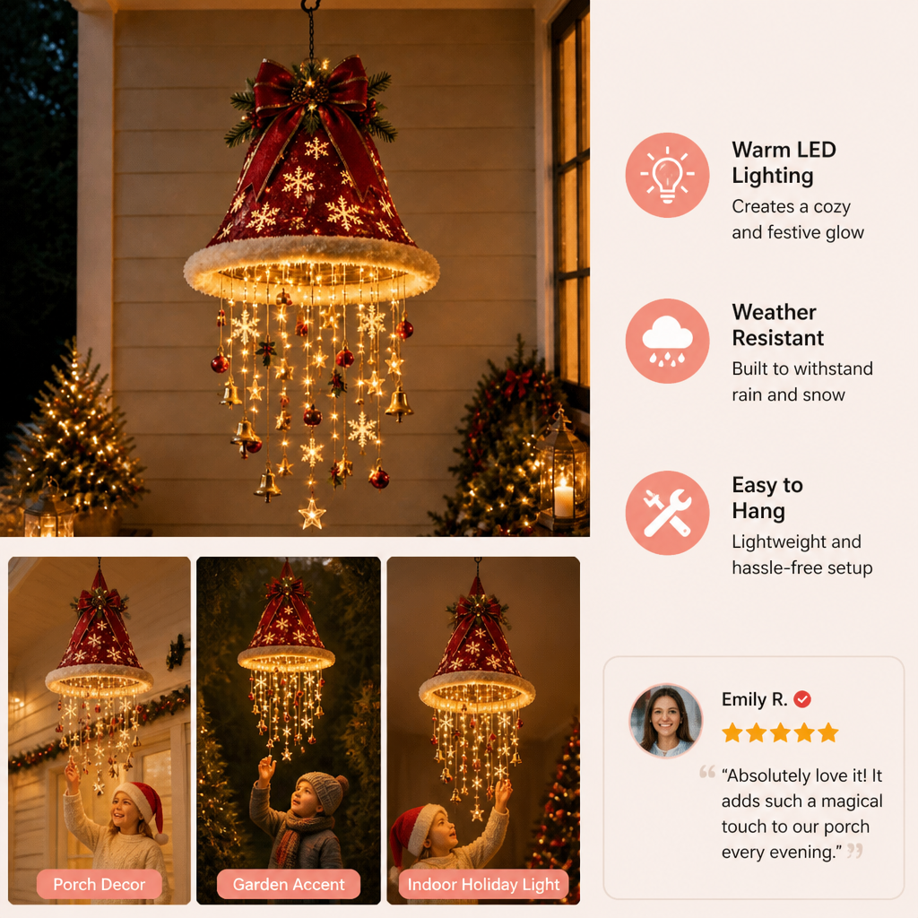 Christmas Santa Hat Lights with LED String Decorations
